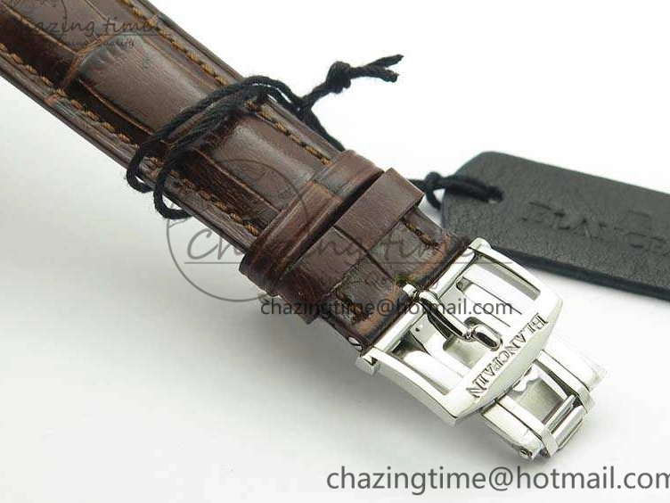 0519 FreshLook Villeret 6654 SS Complicated Function OMF 1:1 Best Edition White Dial On Brown Leather Strap A 8119